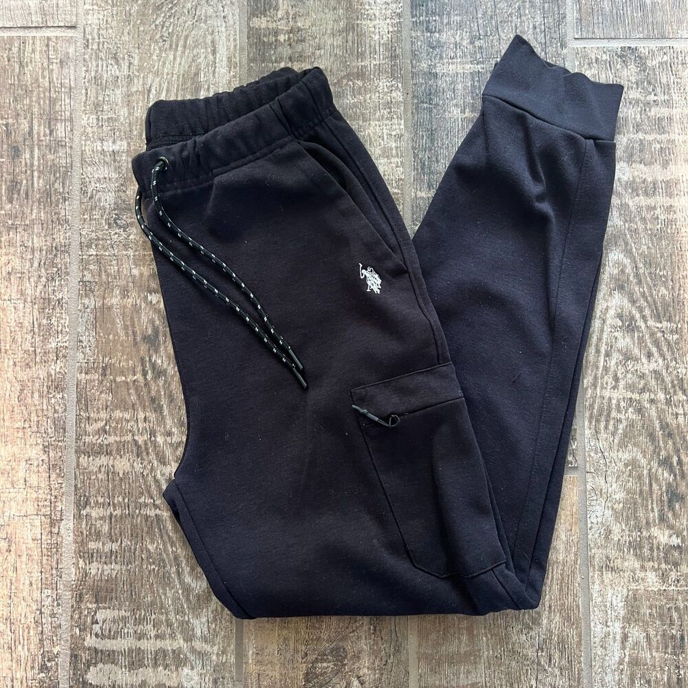 Black Joggers Sweatpants U.S. Polo Assn. Men's Small